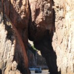 Besides caves, there are also huge rock formations that you can take the boat through....